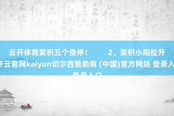 云开体育聚积五个涨停! 2、聚积小阳拉升-开云官网kaiyun切尔西赞助商 (中国)官方网站 登录入口